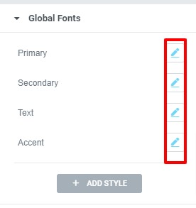  Global Fonts in Elementor