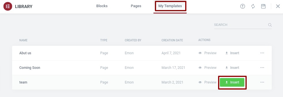 Export and Import Elementor Templates