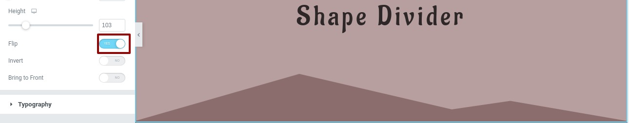 Shape Divider in Elementor