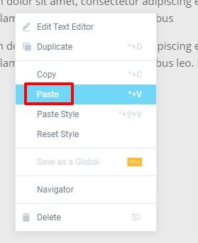 Copy and Paste Content and Styles in Elementor
