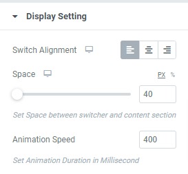 content switcher elementor