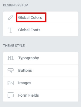 add global colors in Elementor
