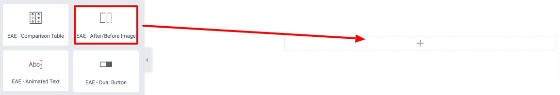 before/ after image comparison in Elementor