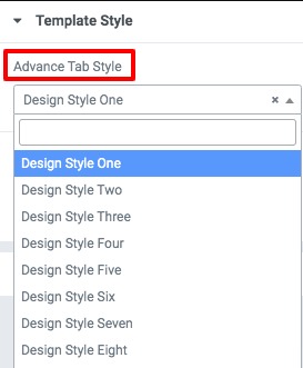 advance tab with Elementor