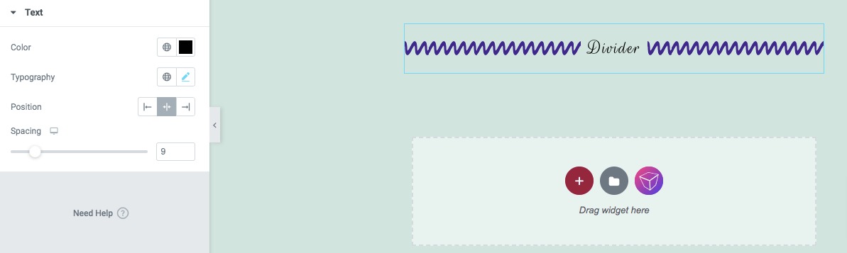 add a divider to Elementor