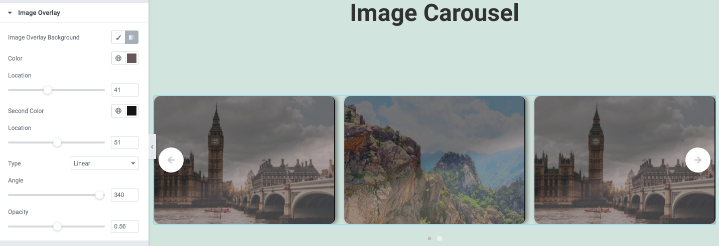 Image carousel with Elementor