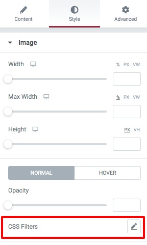 Elementor CSS Filters