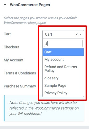 cart page