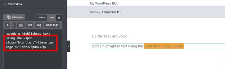 How to Highlight a Text in Elementor page builder - ThemeOO ...