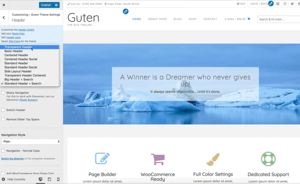 guten WordPress theme