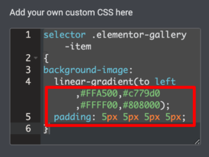 gallery widget custom CSS